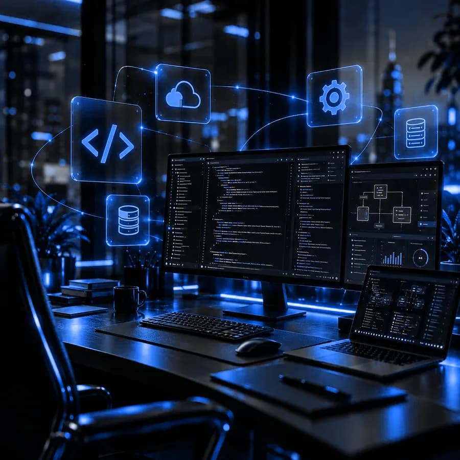 Kod editöründe web sitesi geliştirme ekranları
