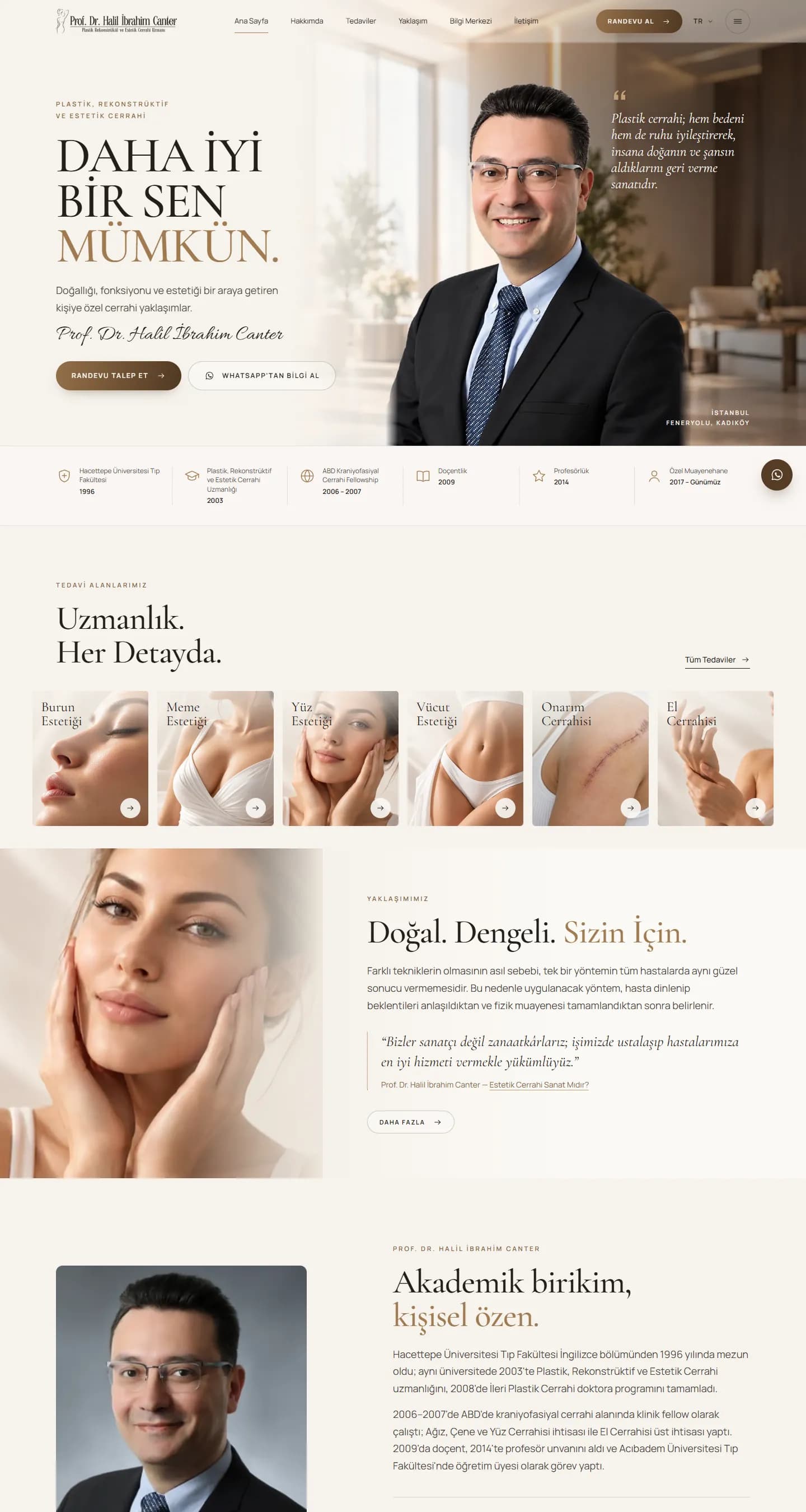 Prof. Dr. Halil İbrahim Canter – Çok Dilli Plastik Cerrahi Web Sitesi web sitesi ekran görüntüsü 1